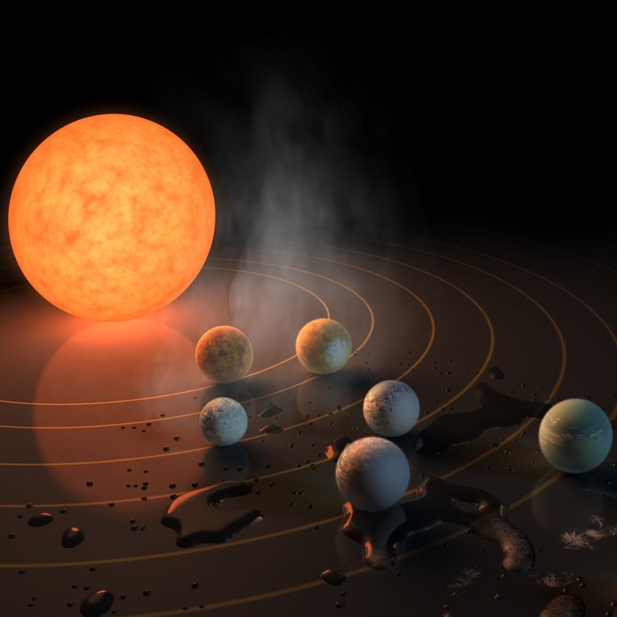 Artist’s impression of the TRAPPIST-1 system